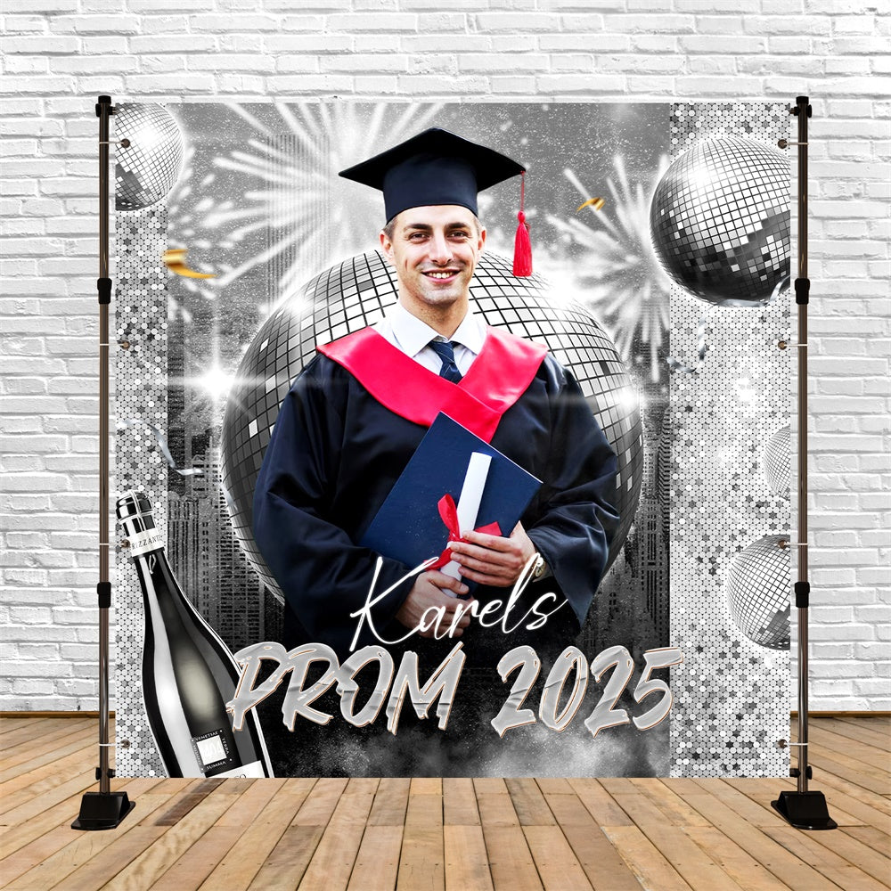 Prom Backdrops Silver Spotlight Disco Custom Party Graduation Backdrop UK LXX6-155