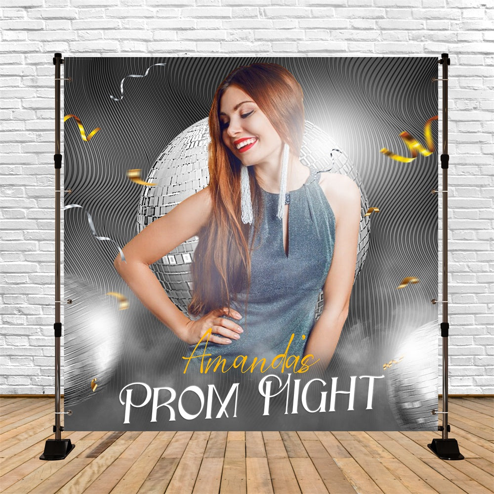 Prom Photo Backdrop Glam Vibes Disco Customized Party Graduation Backdrop UK LXX6-156
