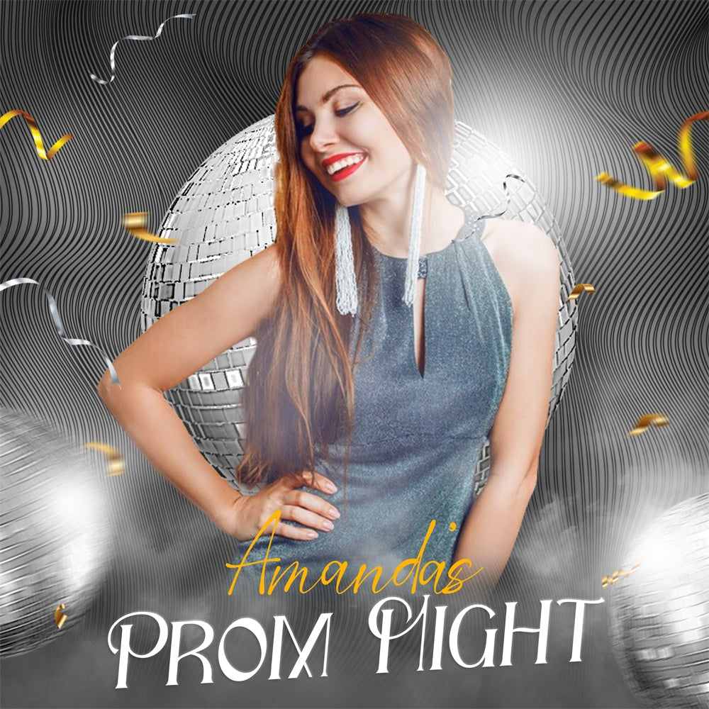 Prom Photo Backdrop Glam Vibes Disco Customized Party Graduation Backdrop UK LXX6-156