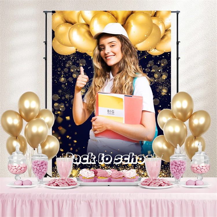 School Backdrop Confetti Golden Balloon Personalized Backdrop UK LXX6-16