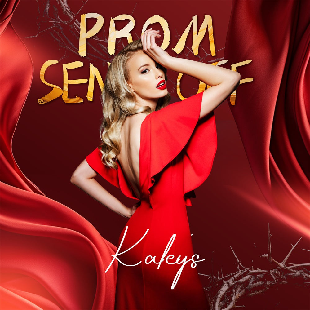 Backdrops For Prom Gold Red Luxe Personalized Party Graduation Backdrop UK LXX6-166