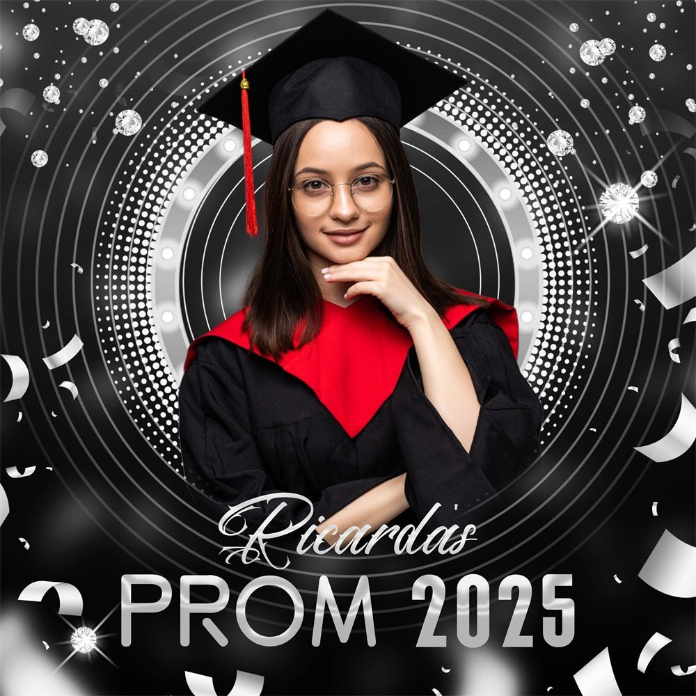 Backdrop For Prom Diamond Glam Circle Custom Party Graduation Backdrop UK LXX6-173