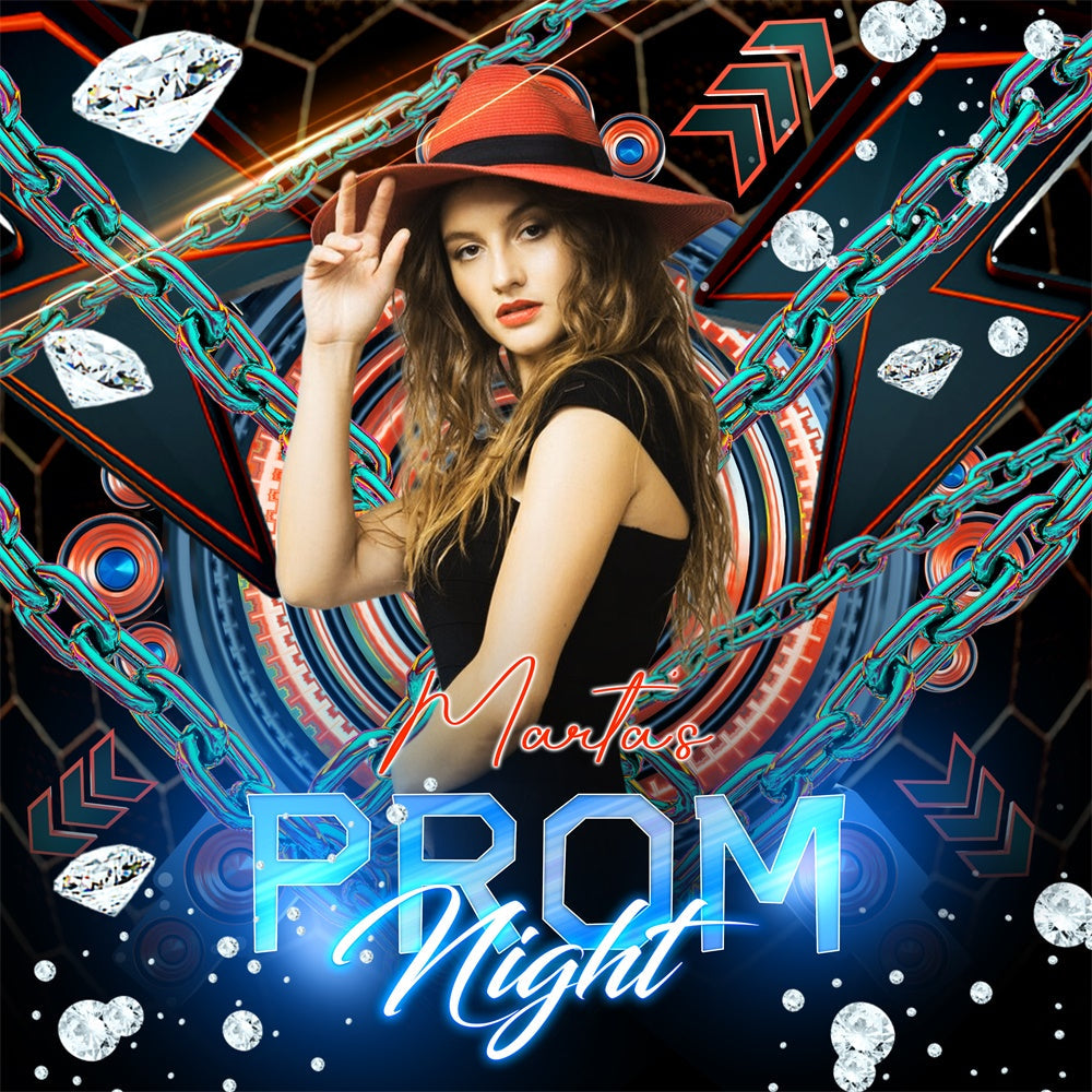 Backdrops For Prom Neon Chain Bash Custom Party Graduation Backdrop UK LXX6-185