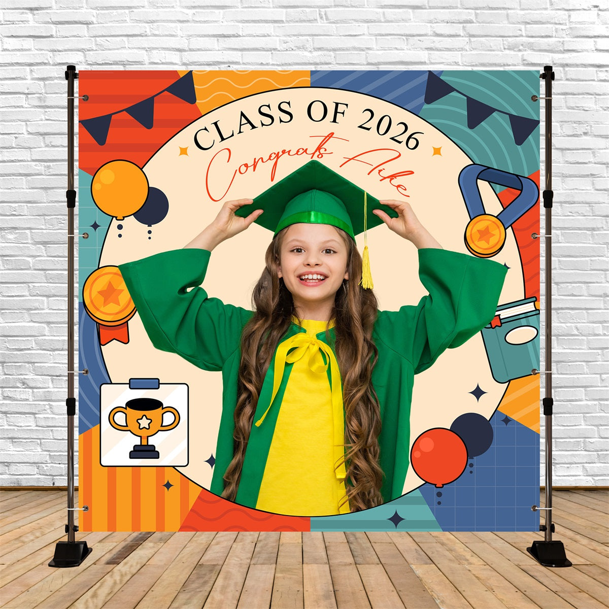 Preschool Graduation Backdrop Award Time Custom Party Graduation Backdrop UK LXX6-209
