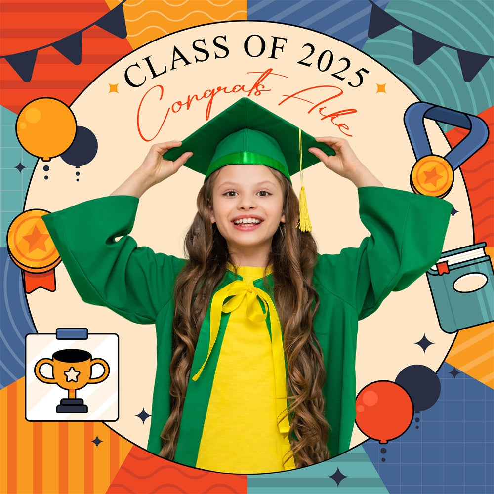 Preschool Graduation Backdrop Award Time Custom Party Graduation Backdrop UK LXX6-209