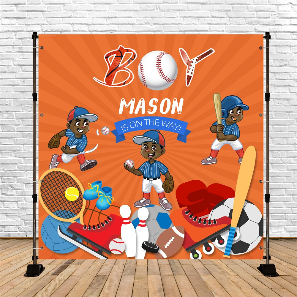 Custom Baby Shower Backdrop Little League Legend Backdrop UK LXX6-225