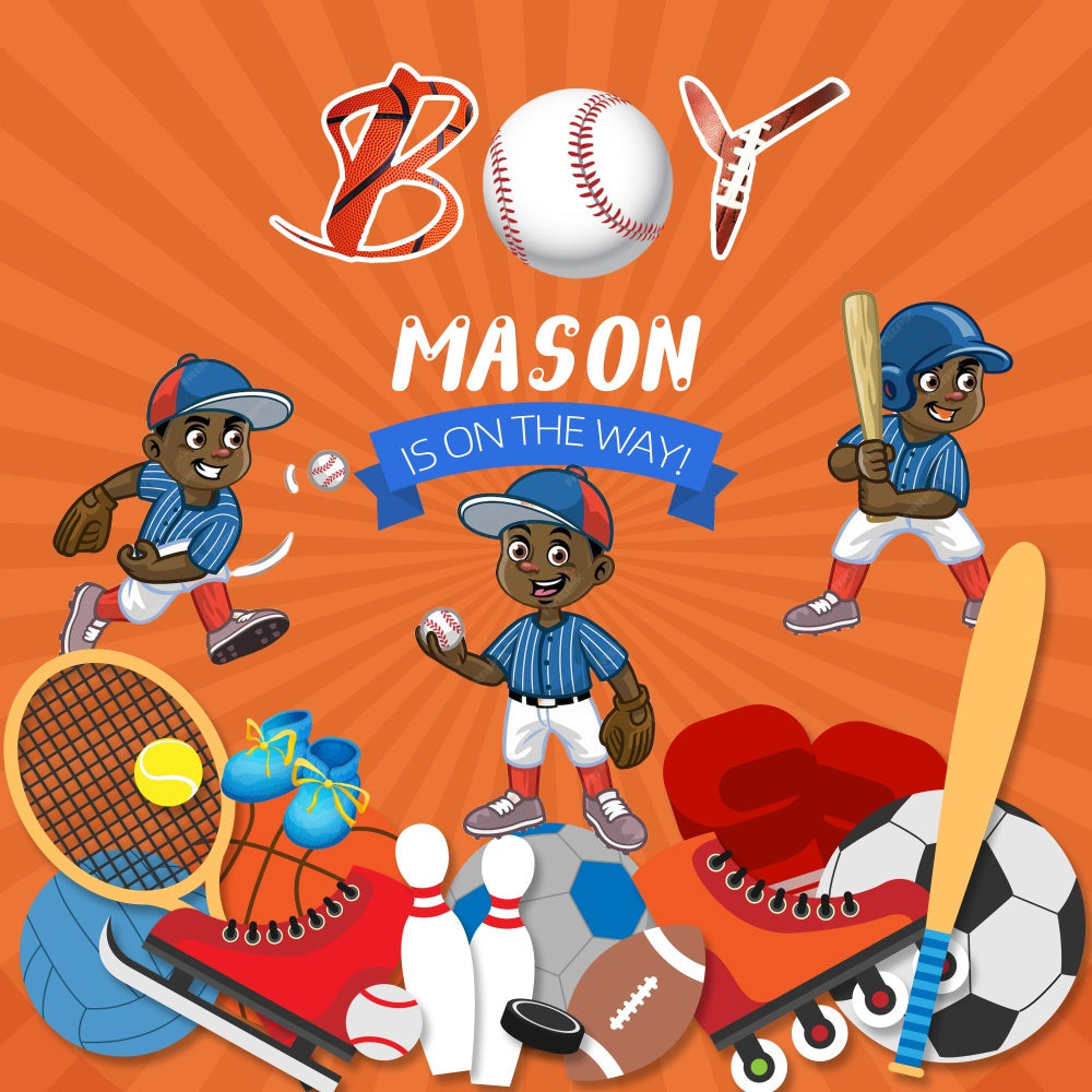 Custom Baby Shower Backdrop Little League Legend Backdrop UK LXX6-225