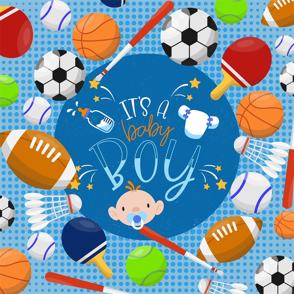 Baby Shower Backdrop Sports Mania Boy Shower Backdrop UK LXX6-228