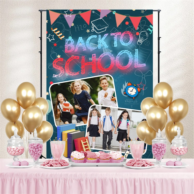 Back To School Photo Backdrop Scribbles Books Custom Backdrop UK LXX6-23