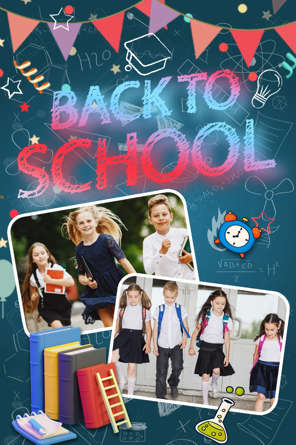 Back To School Photo Backdrop Scribbles Books Custom Backdrop UK LXX6-23