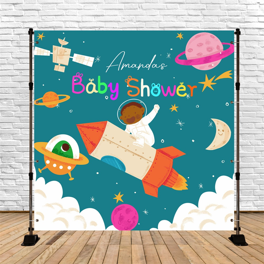Baby Shower Photo Backdrop Rocket Dreams Personalized Backdrop UK LXX6-238