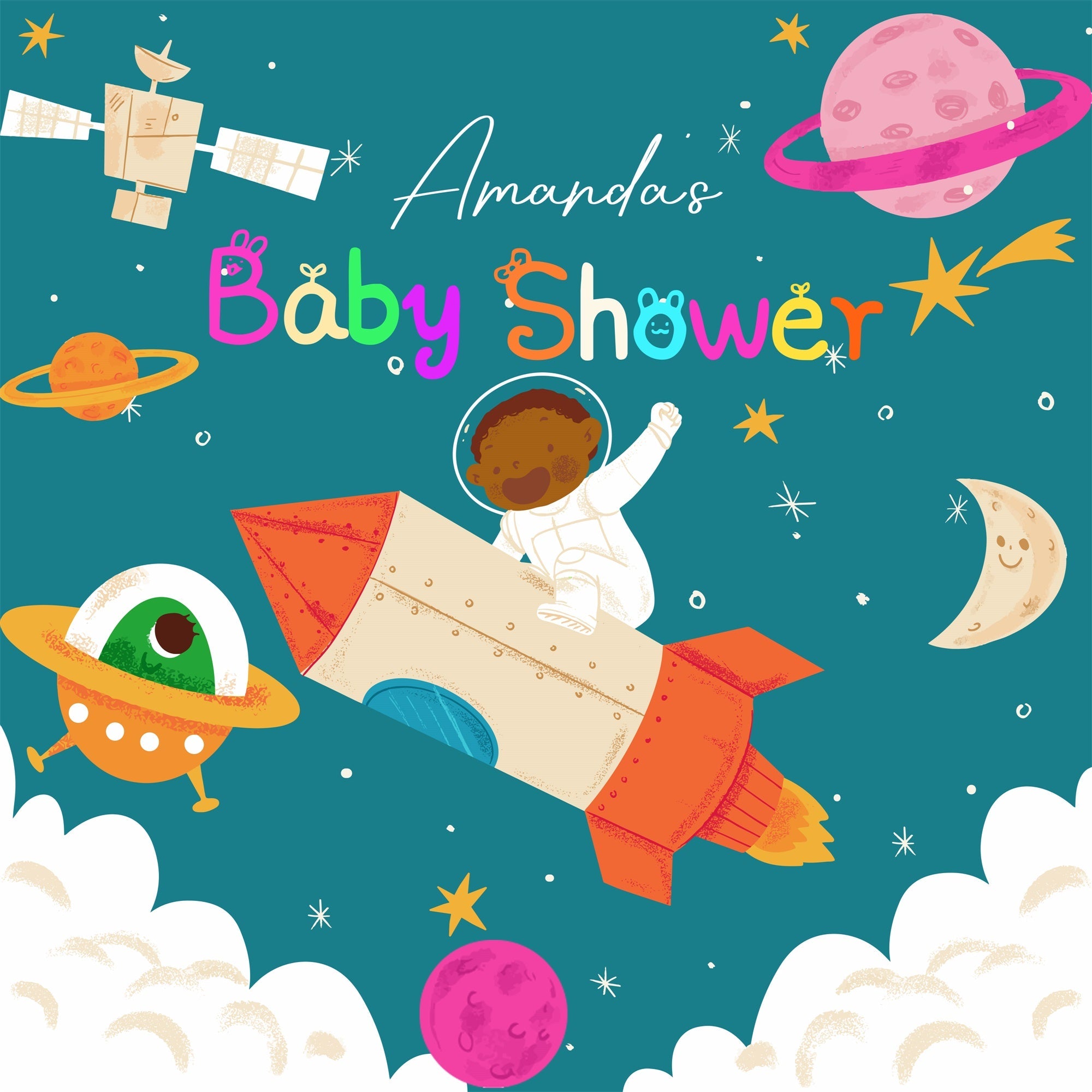 Baby Shower Photo Backdrop Rocket Dreams Personalized Backdrop UK LXX6-238