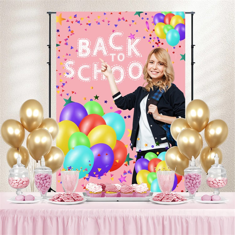 School Backdrop Bright Balloon Confetti Personalized Backdrop UK LXX6-25