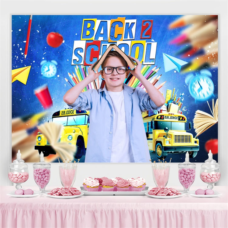 Back To School Backdrop School Bus Energy Customized Backdrop UK LXX6-27