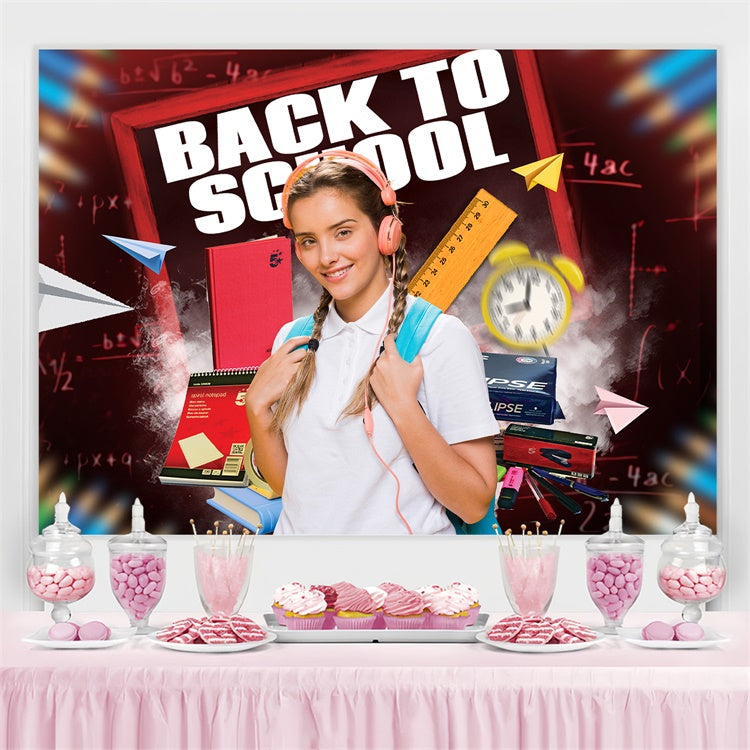 Back To School Photo Backdrop Math Class Mood Custom Backdrop UK LXX6-31