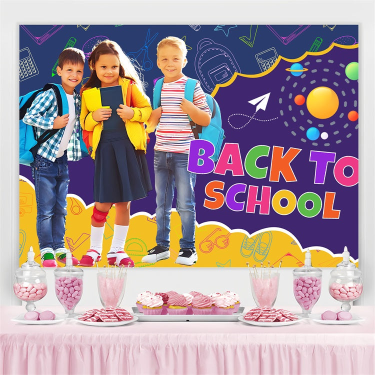 School Photo Backdrop Galaxy School Journey Customized Backdrop UK LXX6-33