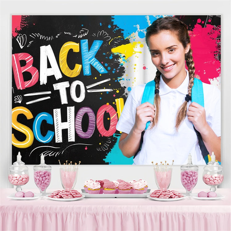 Back To School Photo Backdrop Doodle Art Customized Backdrop UK LXX6-39