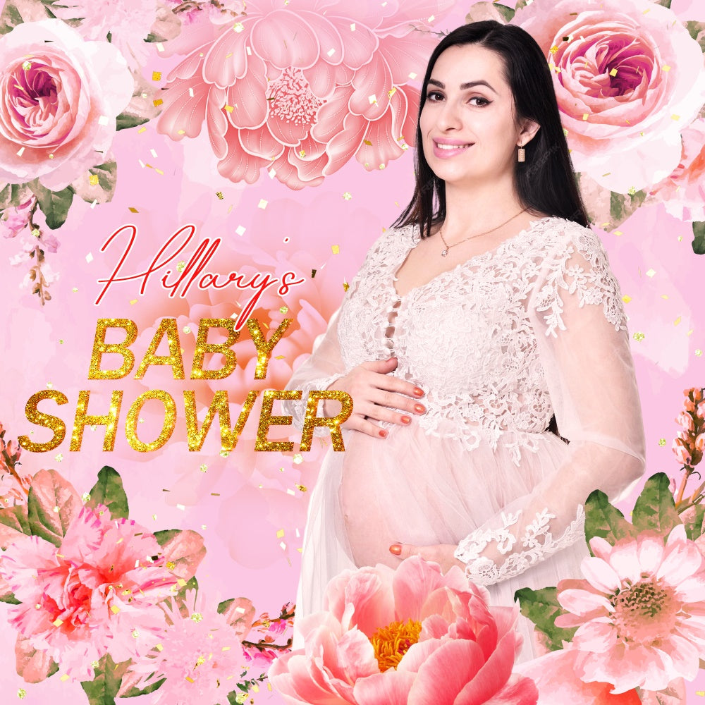 Baby In Bloom Backdrop Pink Dream Flowers Personalized Backdrop UK LXX6-4