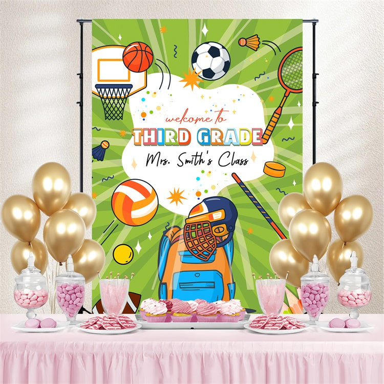 School Picture Backdrop Sports Smiles School Custom Backdrop UK LXX6-40