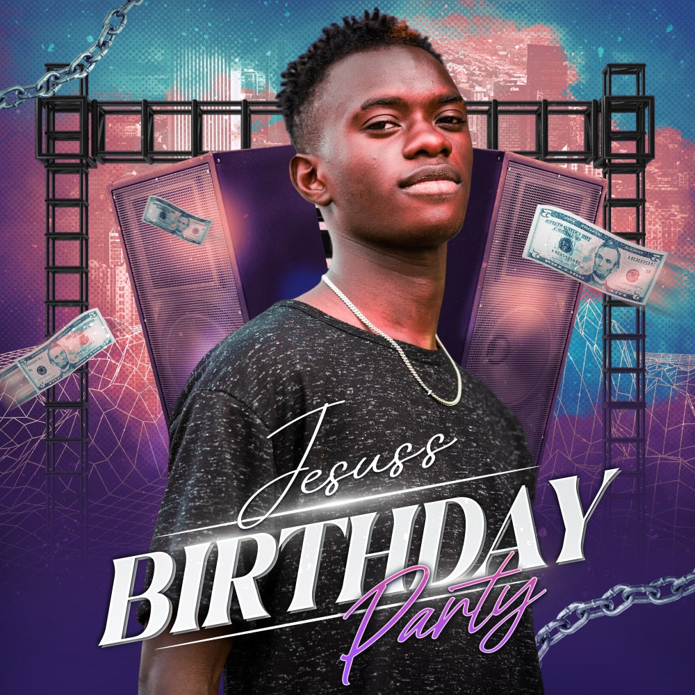 Personalized Birthday Backdrops Hip-Hop Star Party Backdrop UK LXX6-43