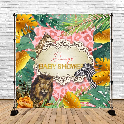 Backdrop For Baby Shower Wild Jungle Adventure Custom Backdrop UK LXX6-6
