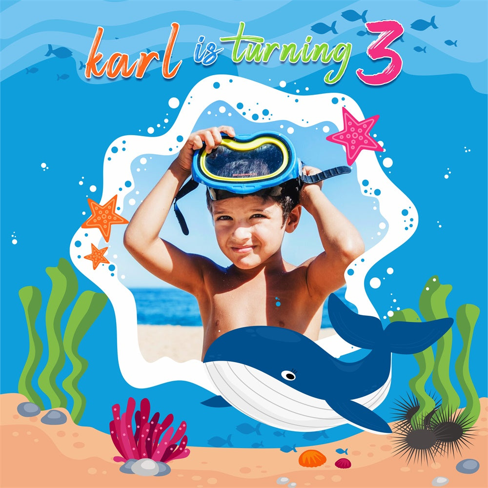 Personalized Birthday Backdrop Ocean Explorer 3rd Backdrop UK LXX6-64
