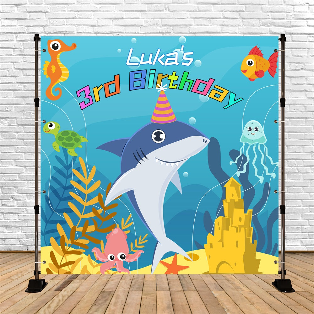 Backdrop For Birthday Party Baby Shark Bash Custom Backdrop UK LXX6-69