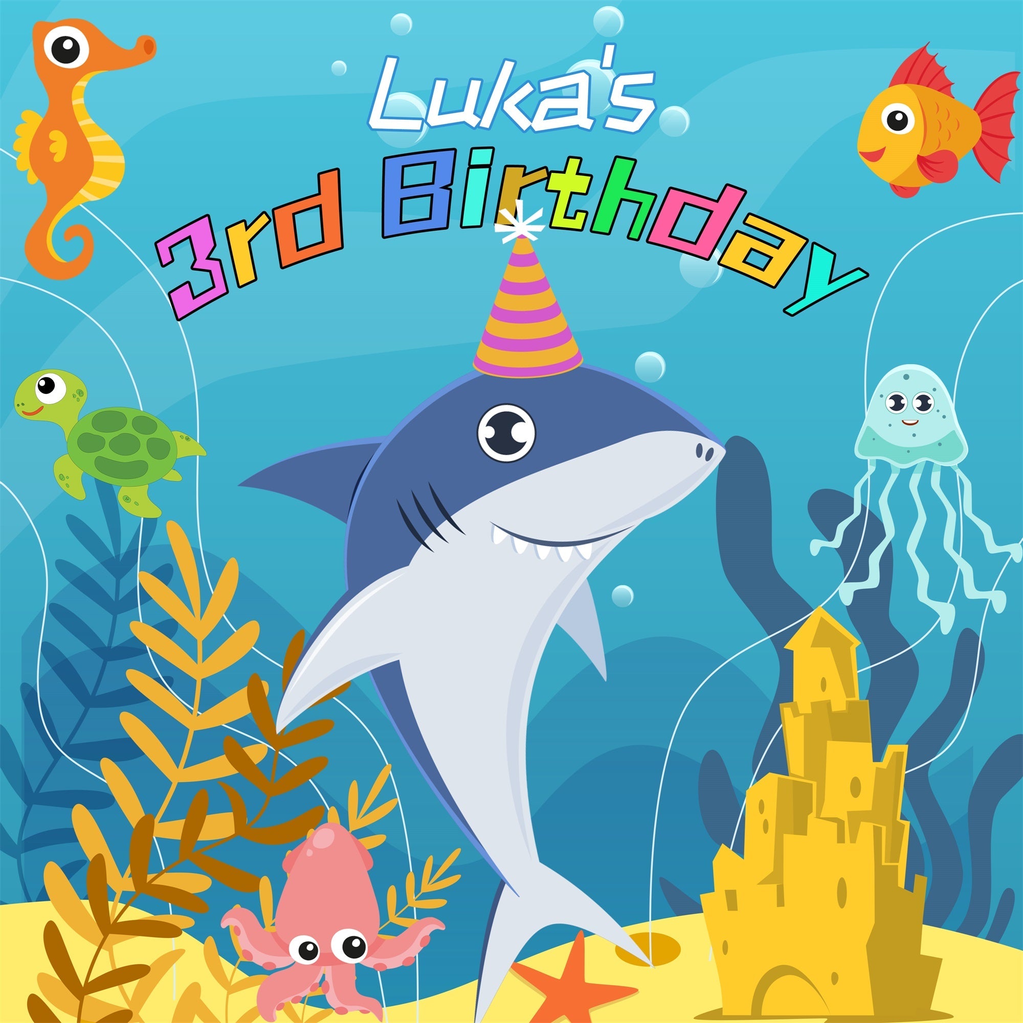 Backdrop For Birthday Party Baby Shark Bash Custom Backdrop UK LXX6-69