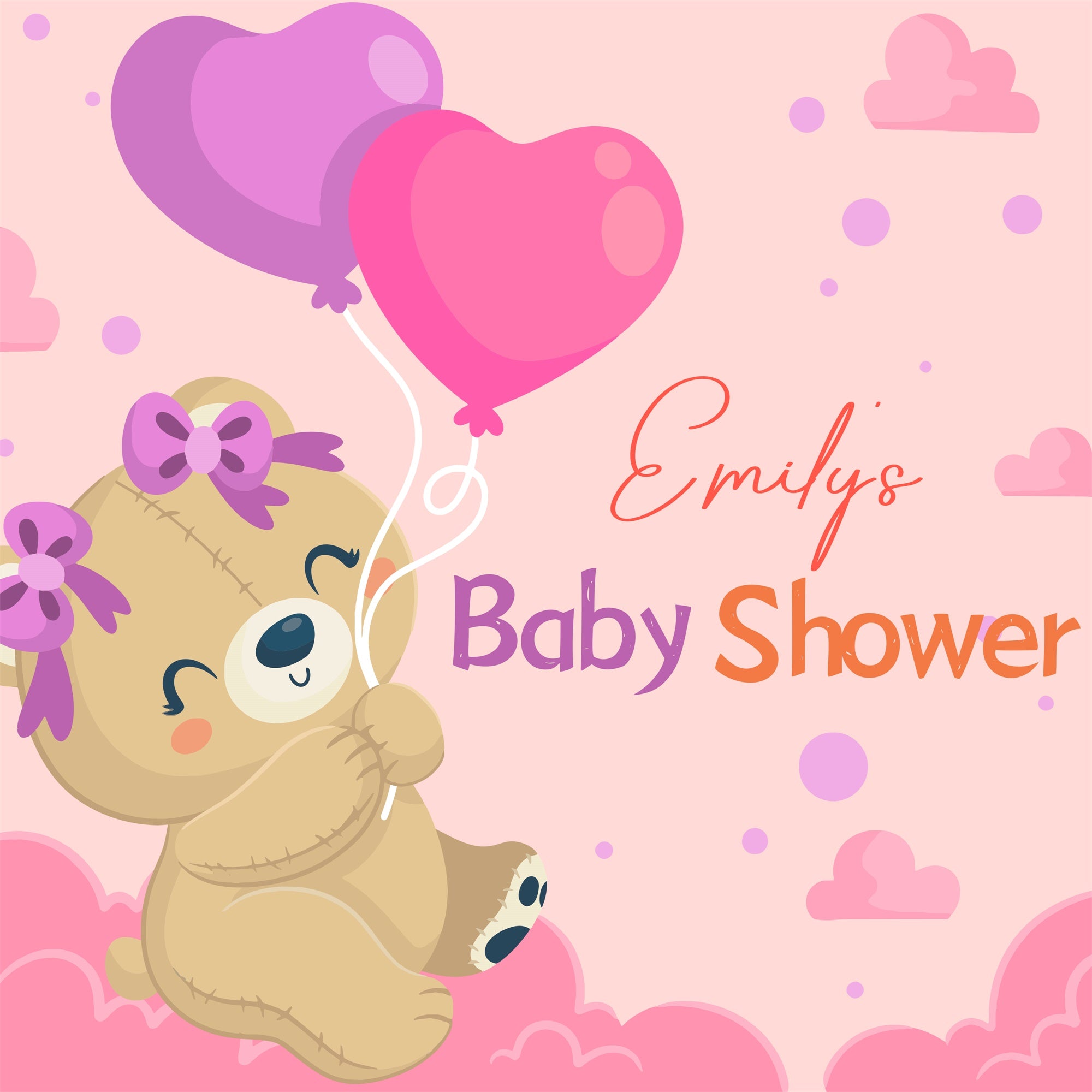 Baby Shower Backdrop Ideas Cute Teddy Balloon Personalized Backdrop UK LXX6-7