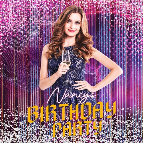 Custom Backdrop For Birthday Party Glam Glitter Bash Backdrop UK LXX6-85