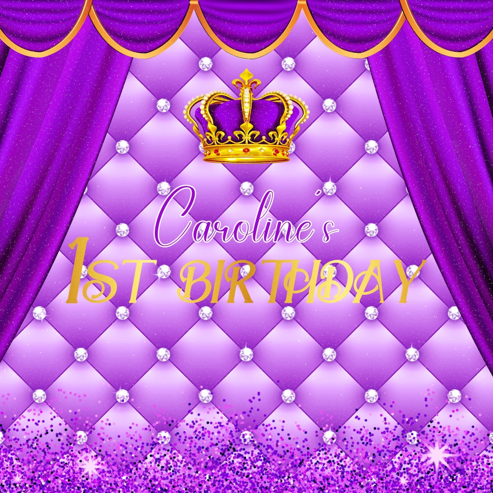 First Birthday Backdrop Glam Baby Queen Personalized Backdrop UK LXX6-89