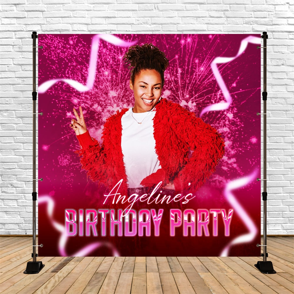 Custom Birthday Backdrops Red Energy Celebration Backdrop UK LXX6-92