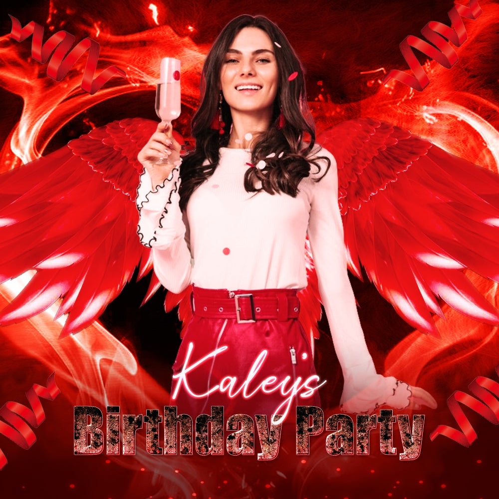 Backdrop For Birthday Crimson Wings Celebration Custom Backdrop UK LXX6-95