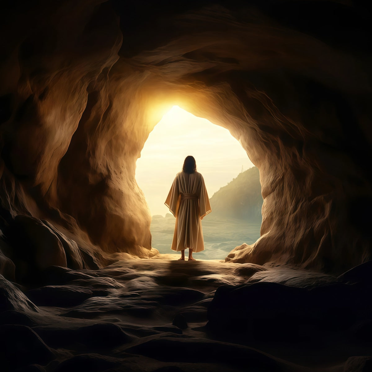 Christian Easter Photo Backdrops He Is Risen Savior Cave Easter Picture Backdrops UK LXX61-132
