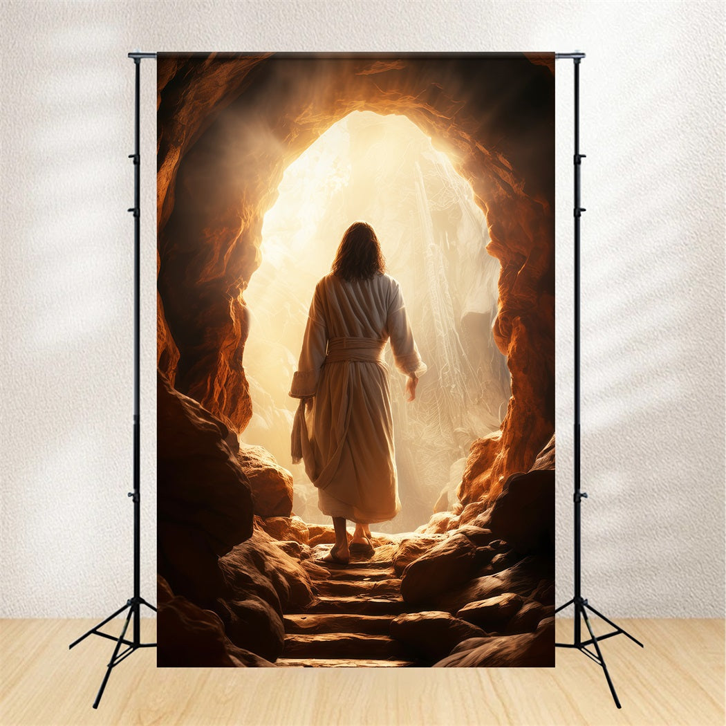 Christian Easter Photo Backdrop He Is Risen Radiant Cave Easter Photoshoot Backdrop UK LXX61-136