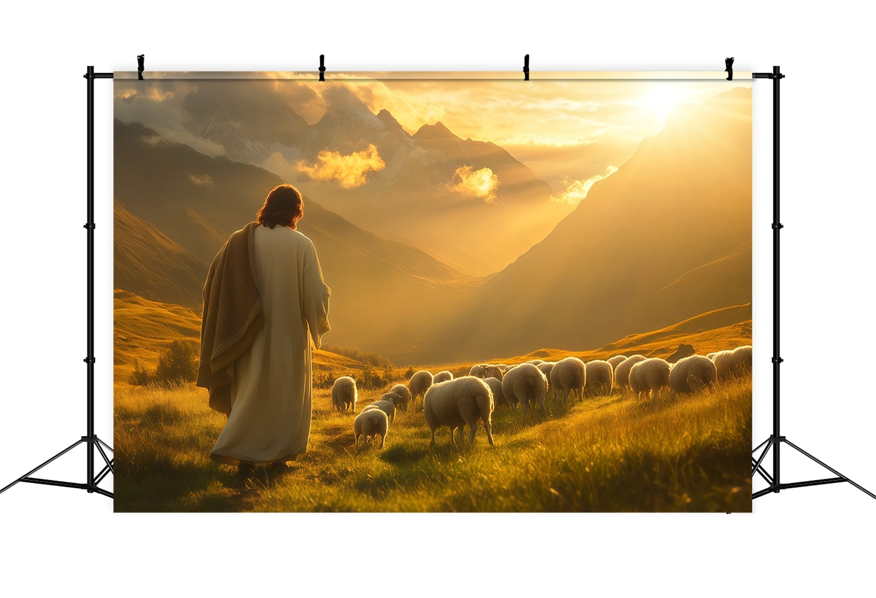 Religious Easter Backdrops Valley Glow He Is Risen Easter Photo Backdrop UK LXX61-145
