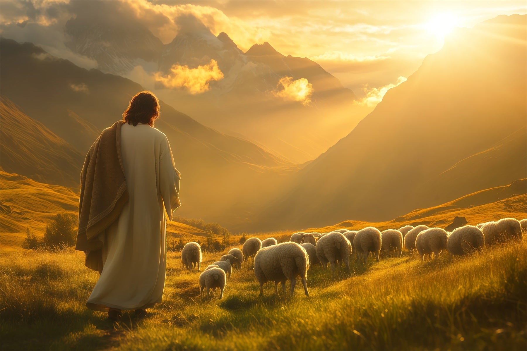 Religious Easter Backdrops Valley Glow He Is Risen Easter Photo Backdrop UK LXX61-145