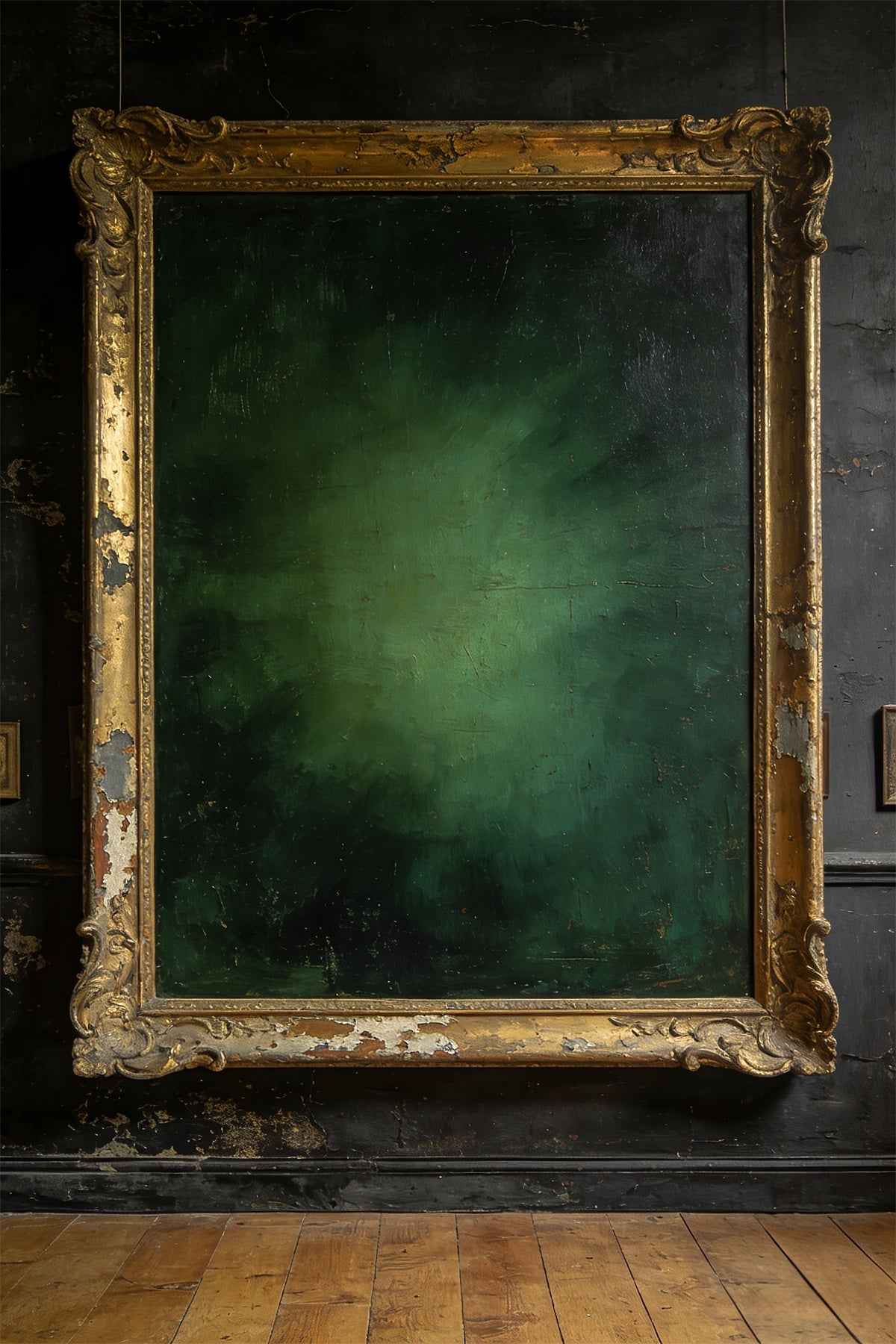 Portrait Studio Backdrop Antique Gilded Frame Wall Green Photo Backdrop UK LXX61-15