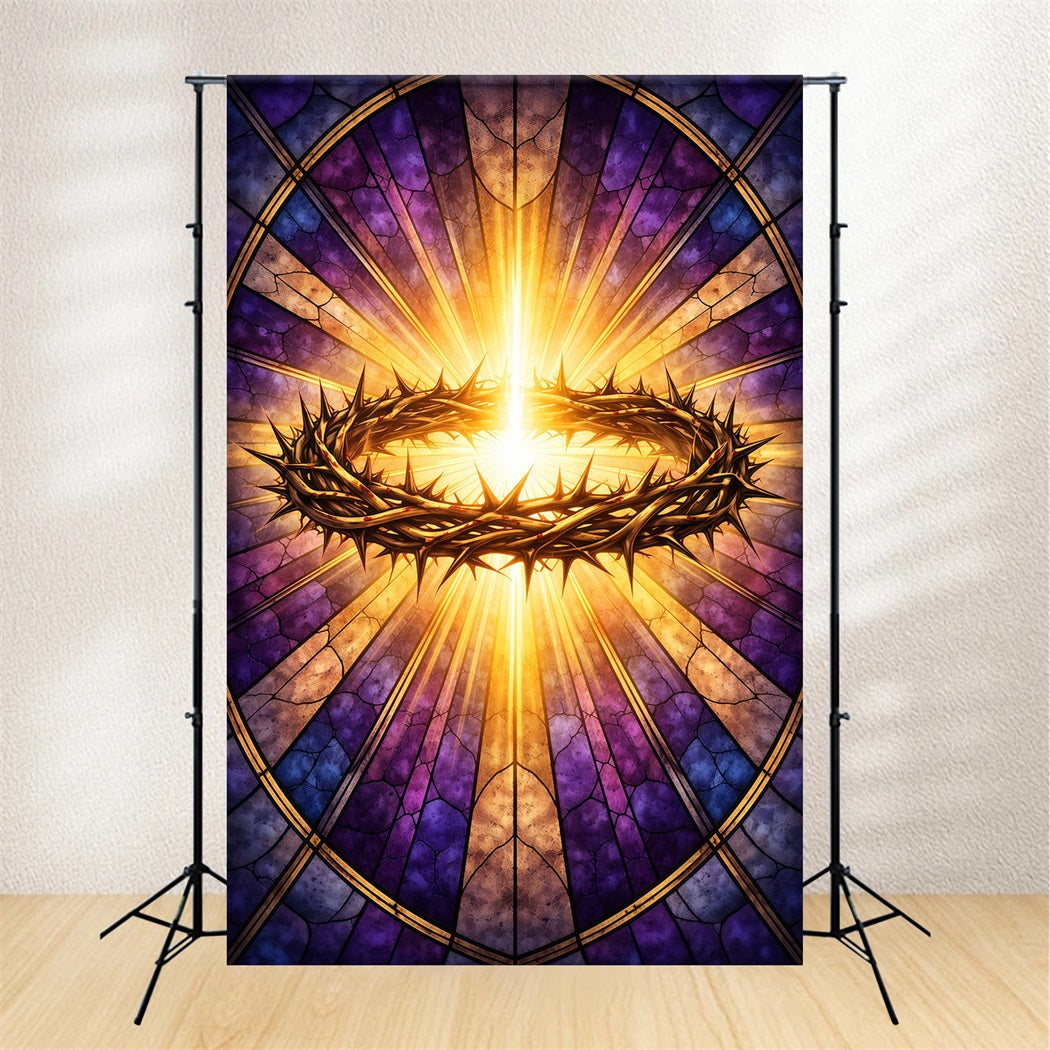 Religious Easter Backdrops He Is Risen Crown Thorns Easter Picture Backdrops UK LXX61-150