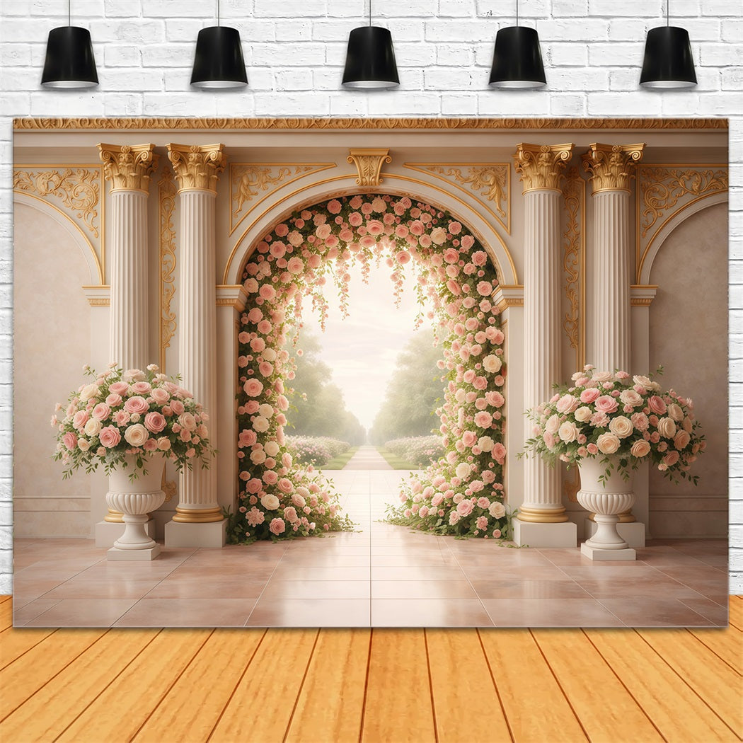 Spring Floral Backdrop Rose Arch Palace Hall Floral Backdrop Design UK LXX61-200