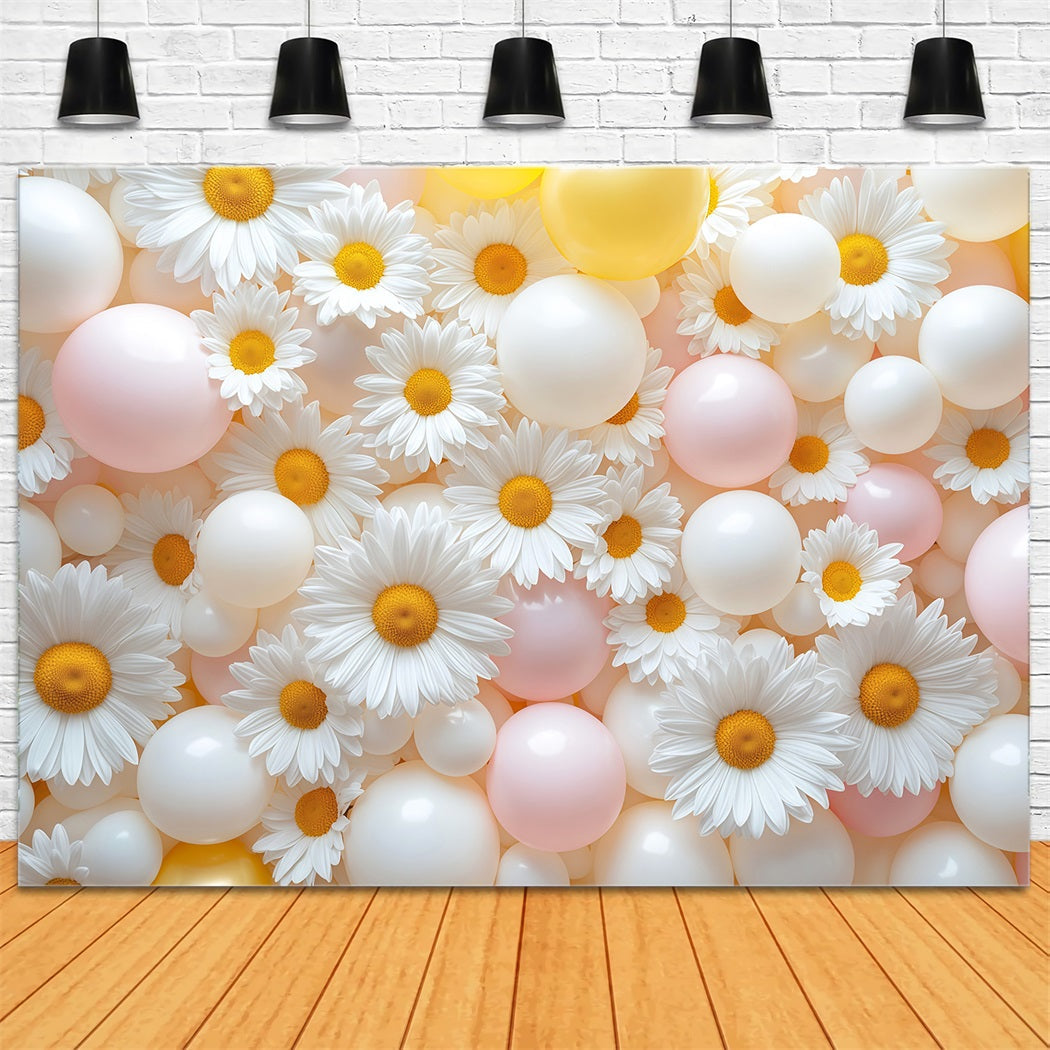 Daisy Photo Backdrop Soft Balloon Flower Wall Floral Photography Backdrops UK LXX61-209