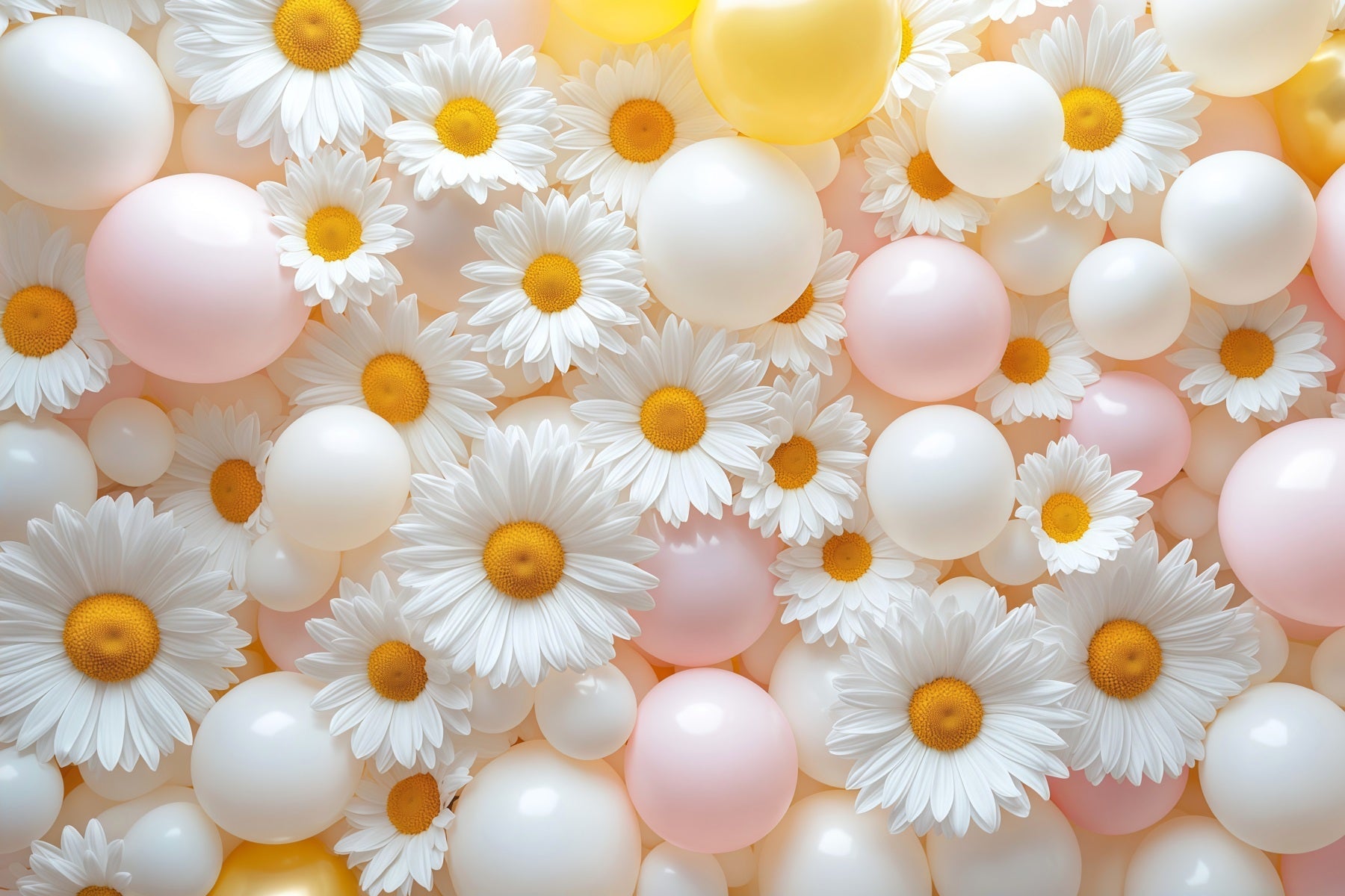 Daisy Photo Backdrop Soft Balloon Flower Wall Floral Photography Backdrops UK LXX61-209