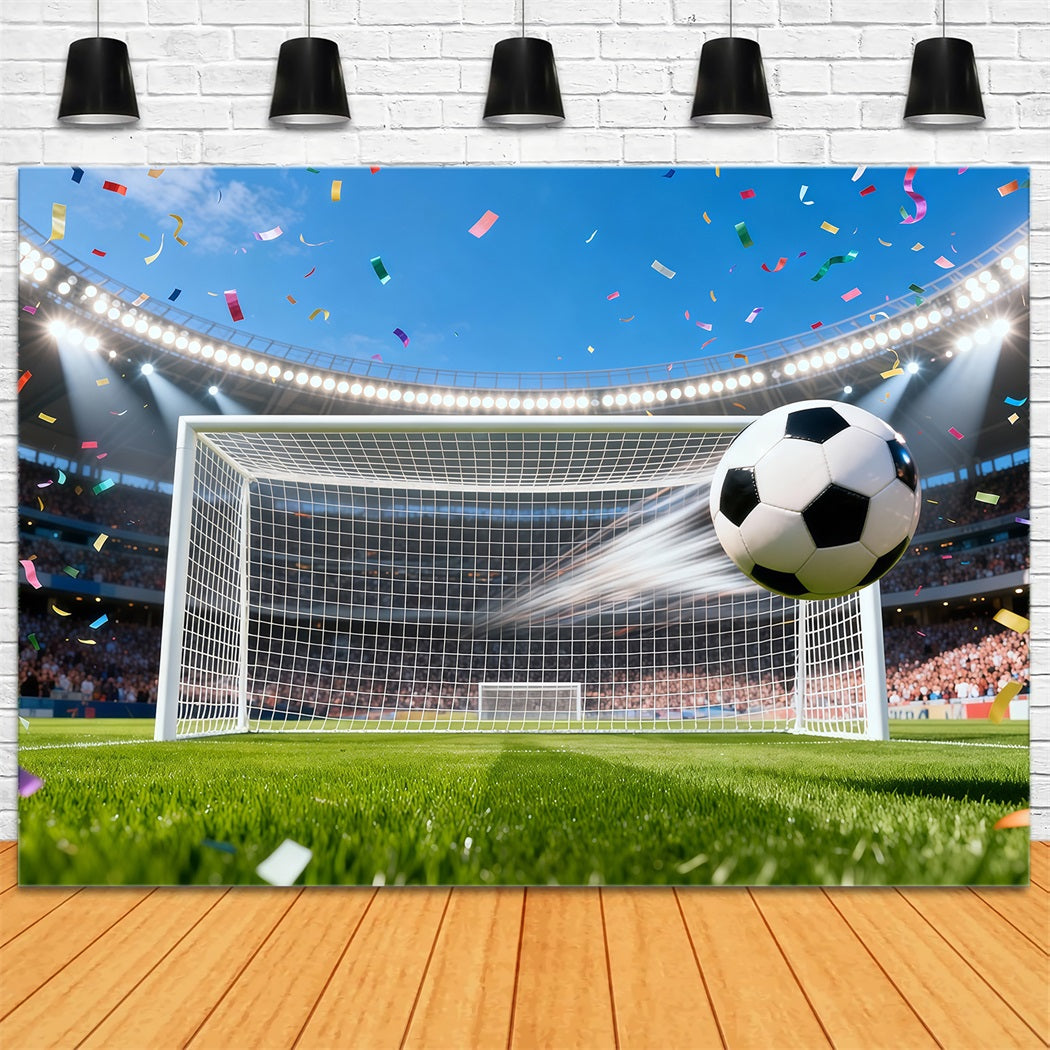 Soccer Stadium Backdrop Field Victory Goal Moment Sports Photography Backdrops UK LXX61-215