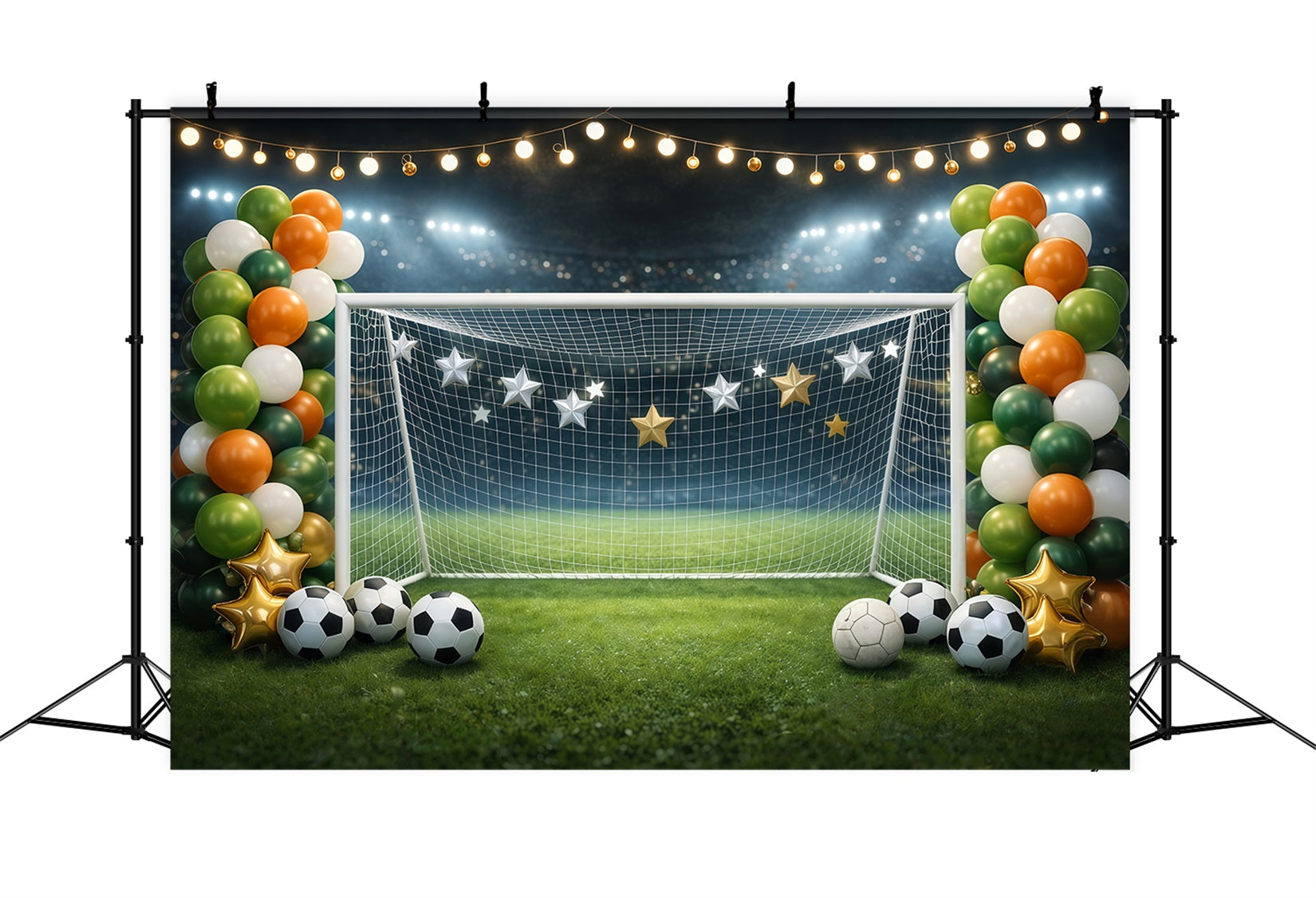 Soccer Stadium Backdrop Star Goal Championship Sports Photography Backdrop UK LXX61-219