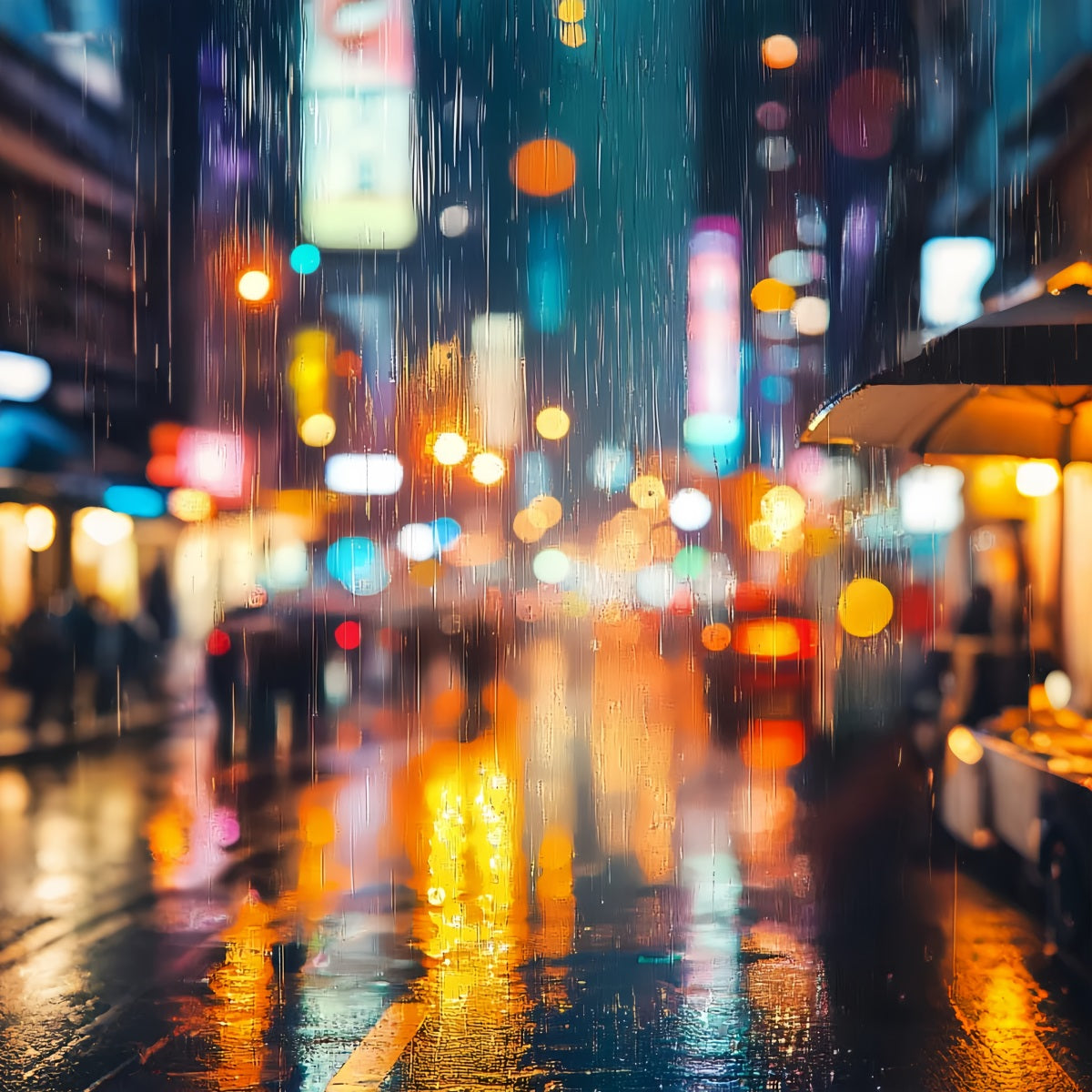 Portrait Studio Backdrops Rainy Neon City Bokeh Professional Portrait Backdrop UK LXX61-25