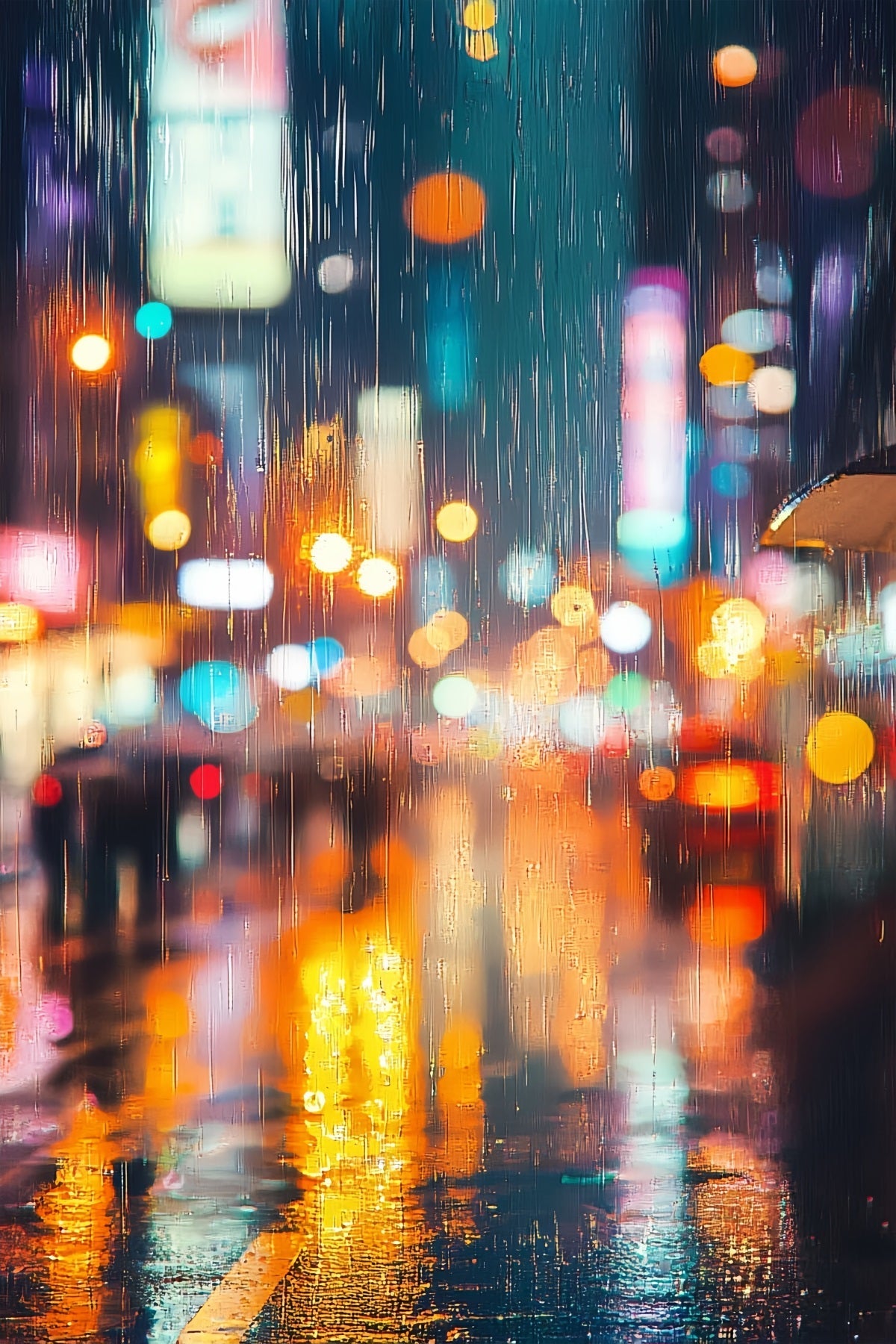 Portrait Studio Backdrops Rainy Neon City Bokeh Professional Portrait Backdrop UK LXX61-25