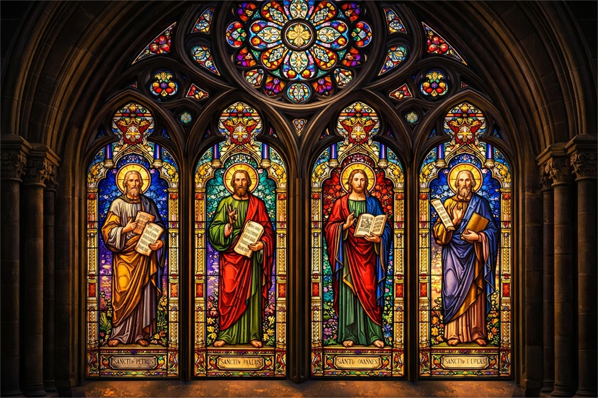 Church Easter Backdrop Ideas Saint Apostles Cathedral Glass Photo Backdrop For Easter UK LXX61-54