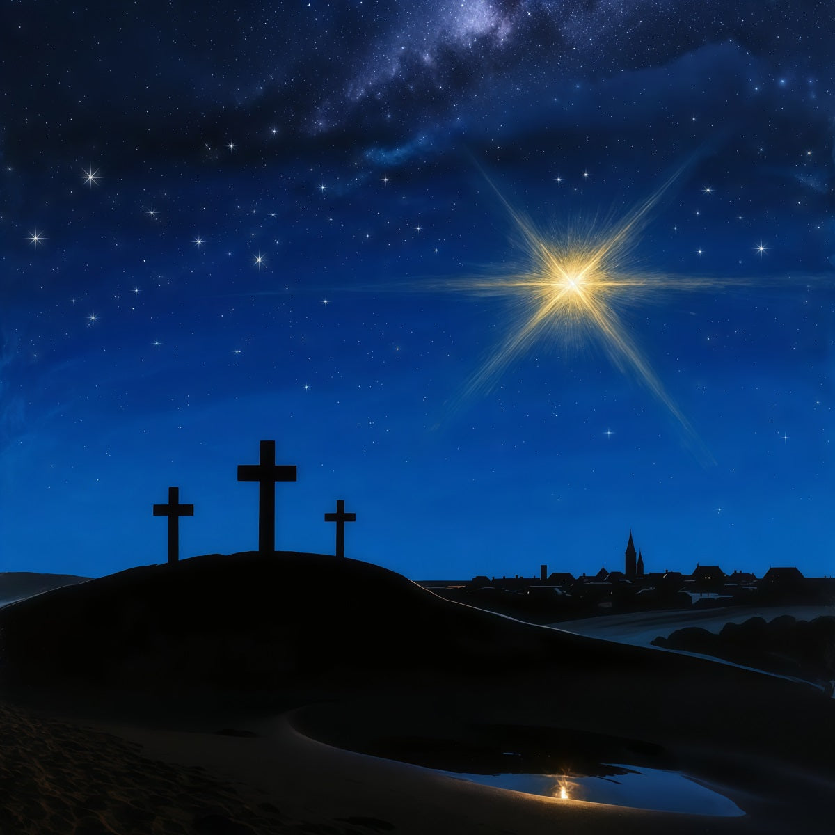 Easter Church Backdrops Bethlehem Radiant Guiding Star Easter Backdrop For Pictures UK LXX62-45