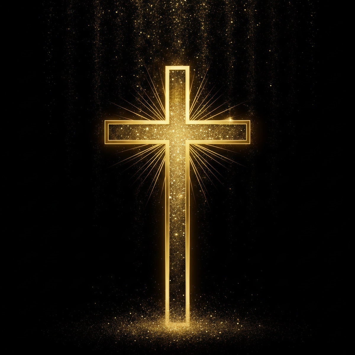 Easter Photo Backdrop Church Golden Glitter Radiant Cross Easter Photoshoot Backdrop UK LXX62-48