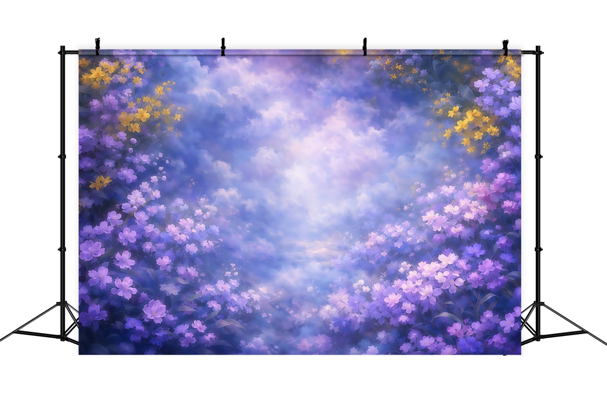Mother's Day Portrait Backdrop Dreamy Purple Floral Cloud Mother's Day Backdrop UK LXX63-1